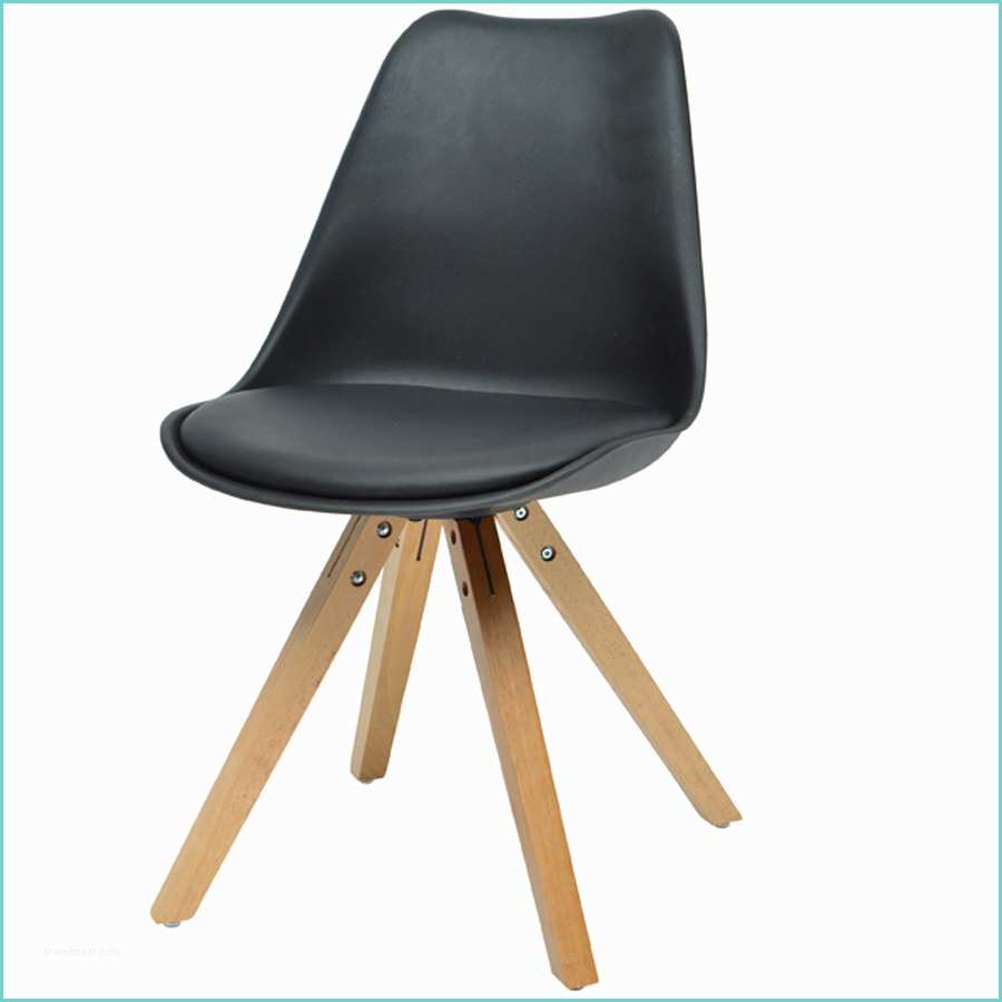 chaise en bois et en pu blanc ou noir moderne imatra lot de 4 fr 4 C M 009m