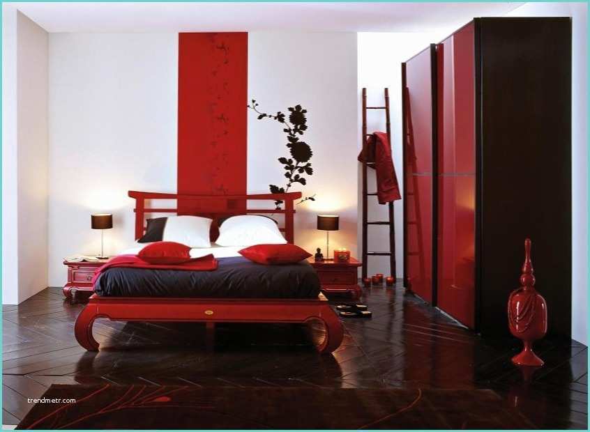 Chambre A Coucher Rouge Chambre Deco Deco Chambre theme Japon