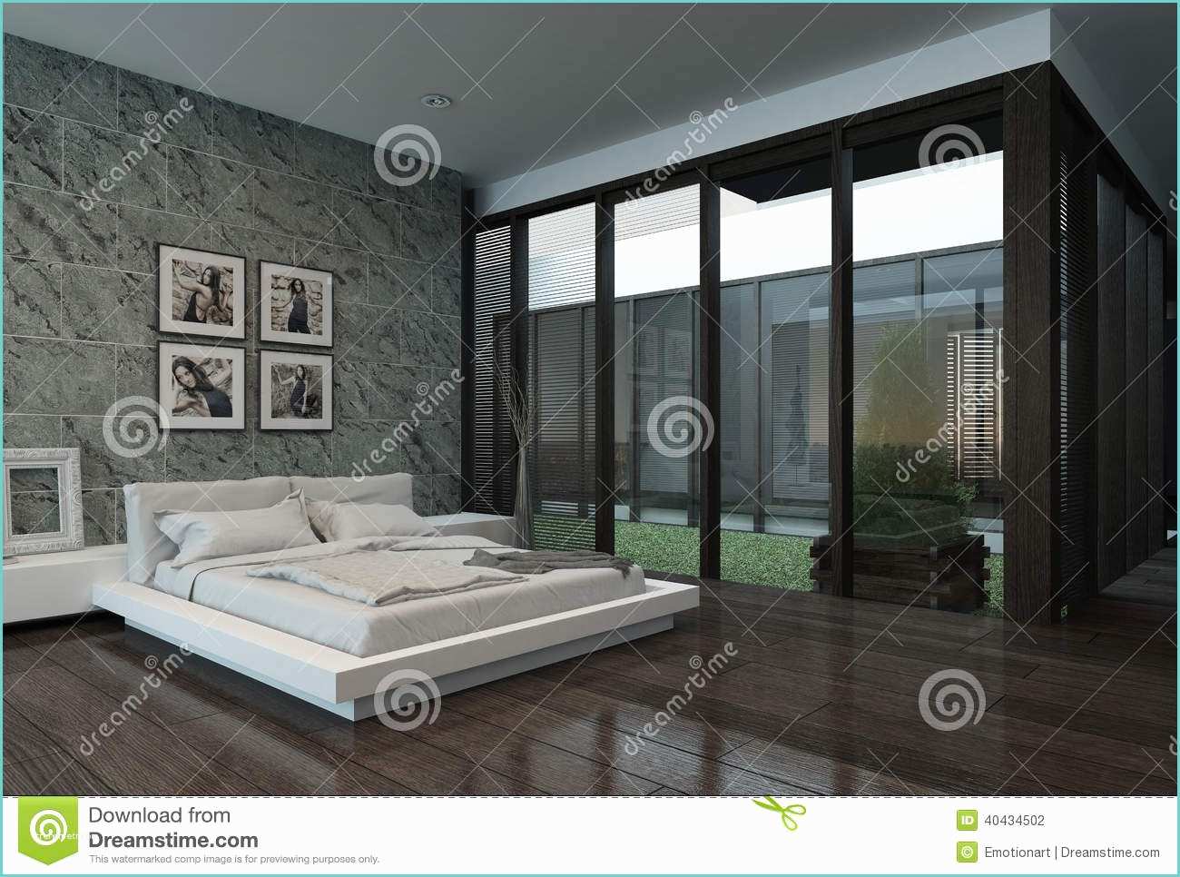Chambre Avec Mur En Pierre Intérieur Moderne De Chambre à Coucher Avec Le Mur En