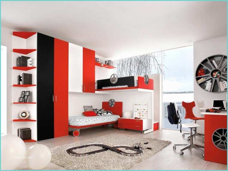Chambre Noir Et Blanc Et Rouge Couleur Chambre Enfant Et Idées De Décoration