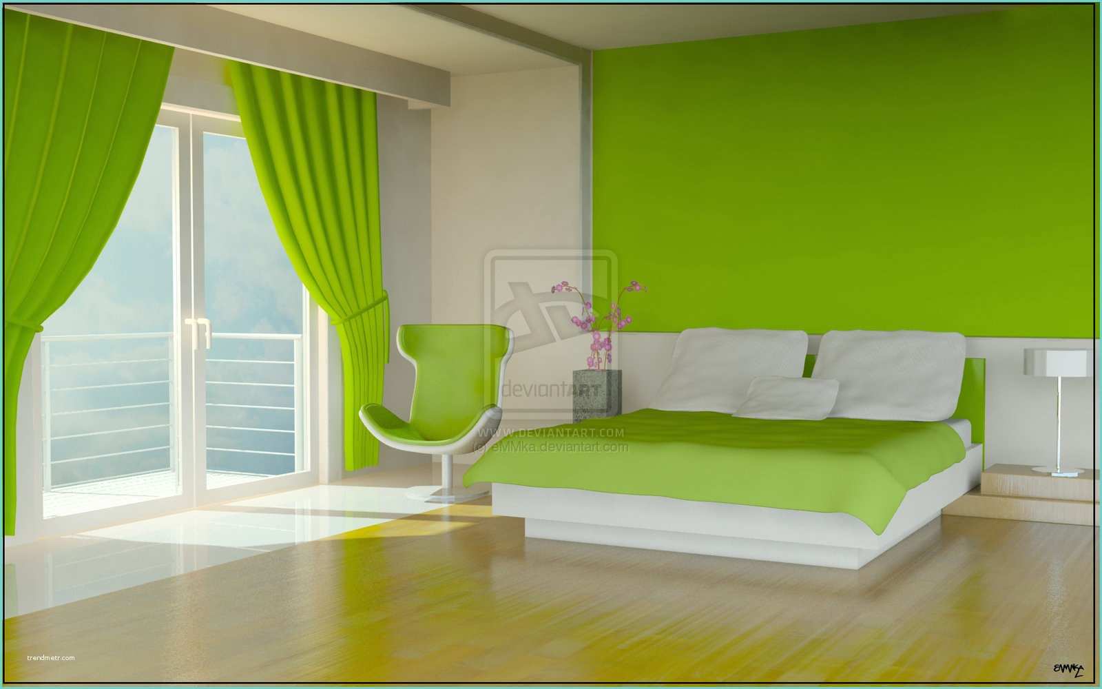 Chambre Zen Marron Et Vert Davaus = Chambre A Coucher Vert Et Marron Avec Des