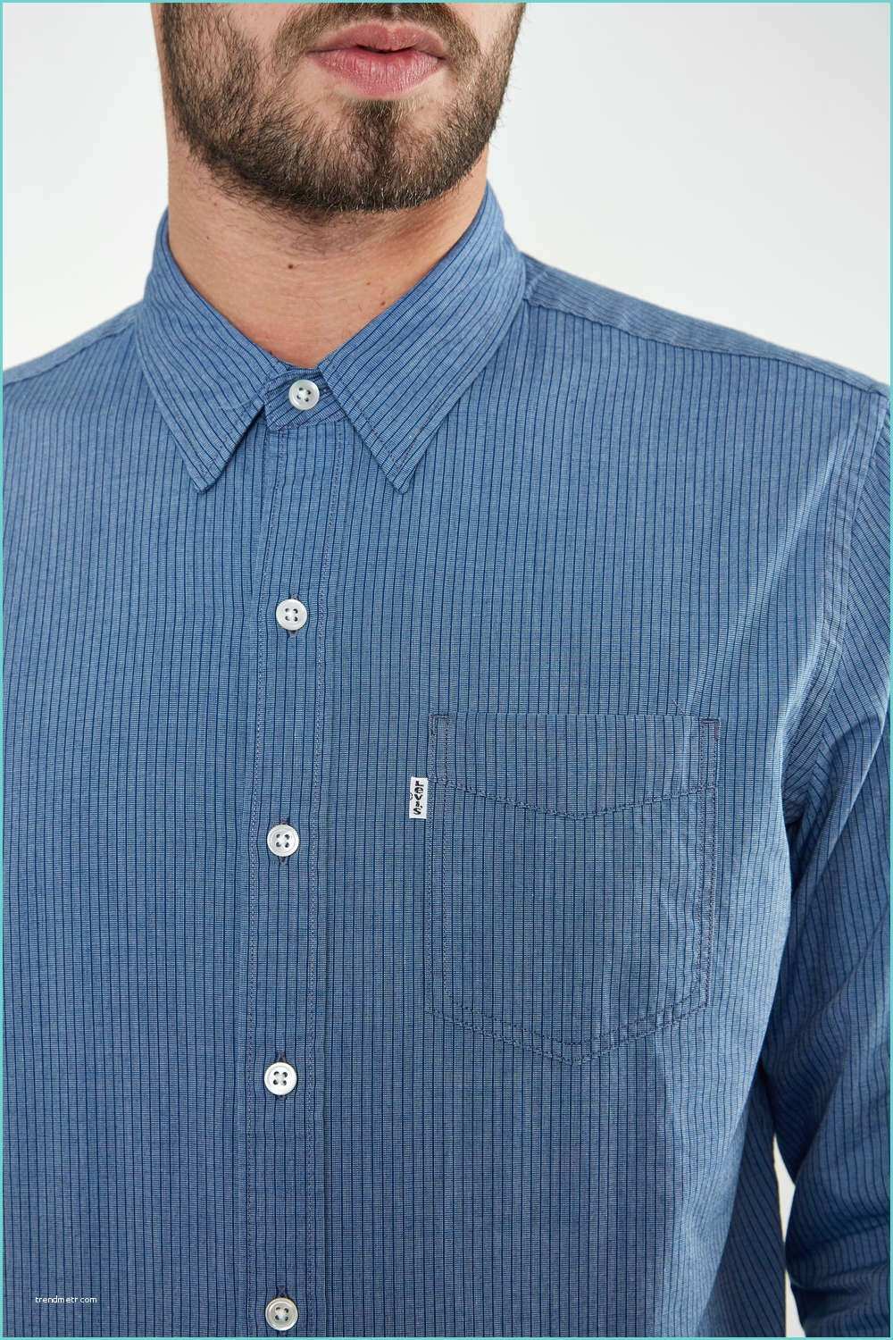 Chemise En Jean Levis ⇒chemise En Jeans Levi S Sunset 1 Pocket Shirt Bleu Indigo