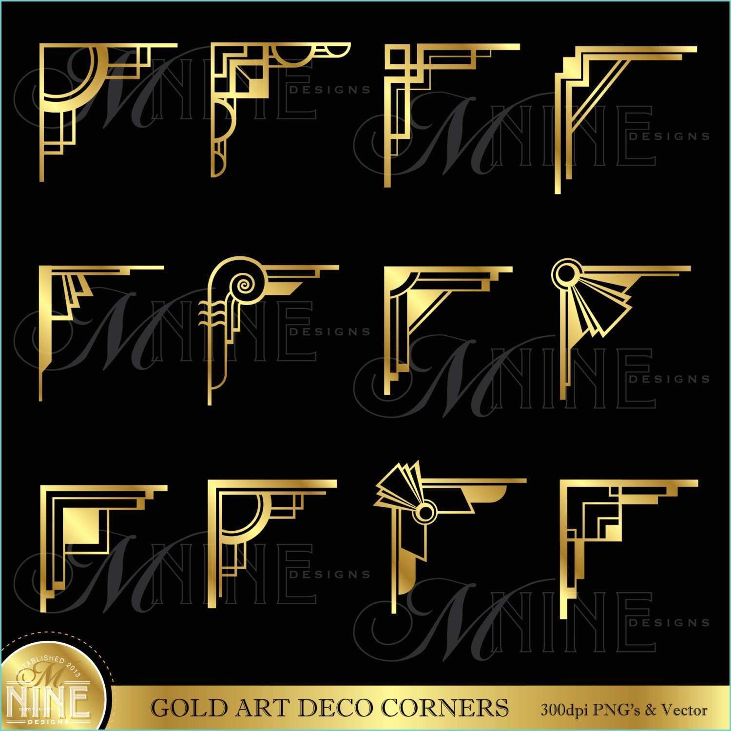 Code Promo Mon Corner Deco Gold Art Deco Corners Clipart Digital Clip Art Instant
