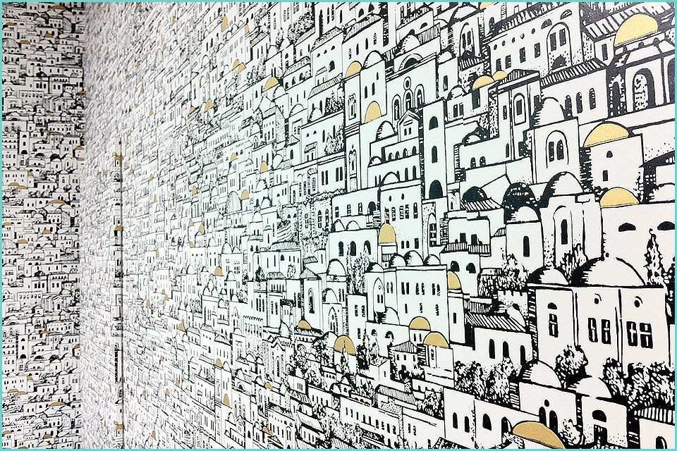 Cole and son Mediterranea Wallpaper Installation at Kravet — tops Wallcovering