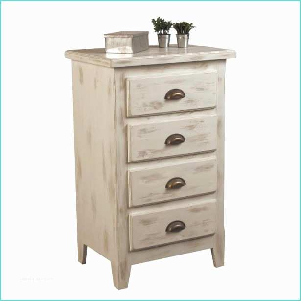 Commode Pier Import Mode Pin Blanchi 4 Tiroirs 56x40x90cm Rivage Pier Import