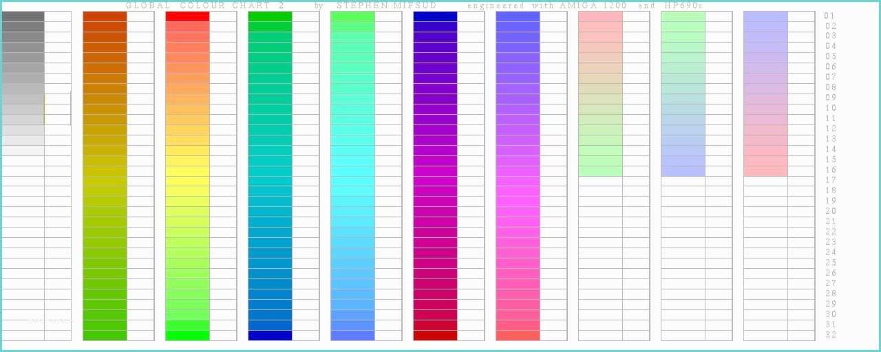 Complete HTML True Color Chart Gallery HTML Pastel Color Chart Drawing Art Gallery
