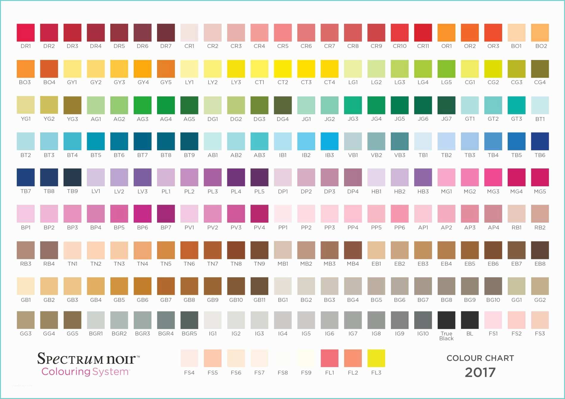 Complete HTML True Color Chart Spectrum Noir Colour Charts