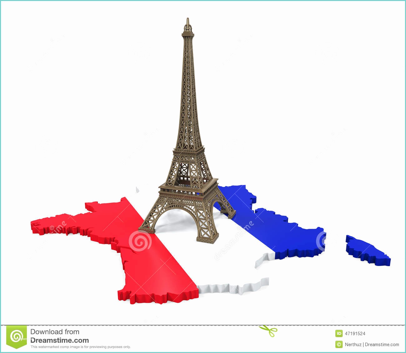 Configurateur 3d Escaliers Franais Map France and Eiffel tower Stock Illustration