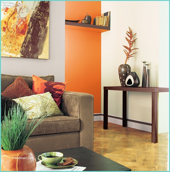 Couleur Mur Petit Salon associer La Peinture orange Dans Salon Cuisine Et Chambre