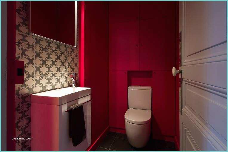 Couleur toilette Moderne toilette Rouge Archipelles Photo N°65 Domozoom