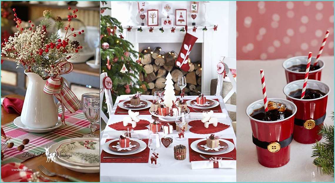 Dcoration De Table Pour Noel Déco De Table Noël Rouge Noël Rouge Et Blanc Déco