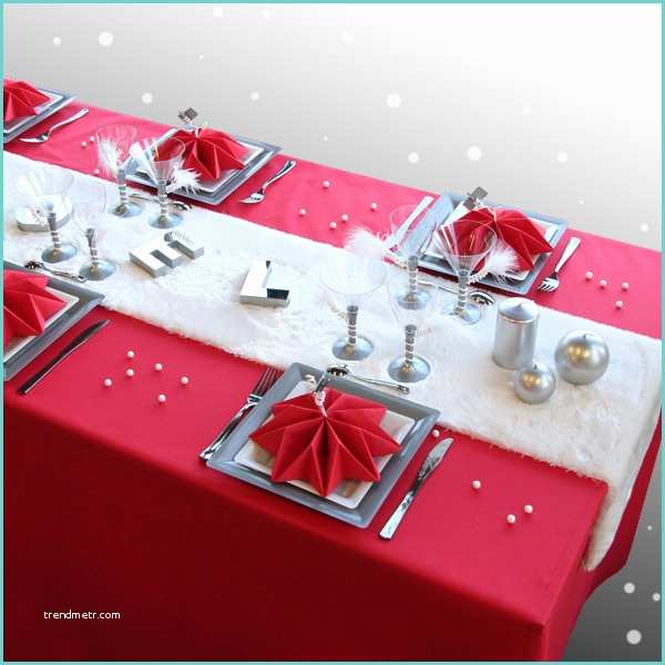 Dcoration Table Rouge Et Blanc Décoration De Table Noël Rouge Argent Blanc