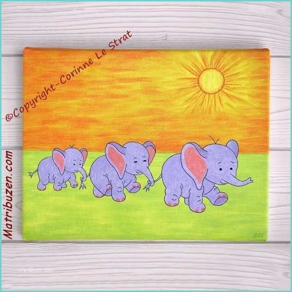 Deco Chambre Bebe Elephant Tableaux Pour Chambre D Enfant Singe éléphants Girafes