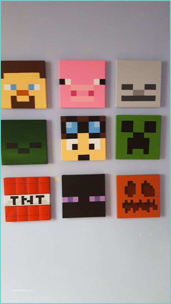 Deco Chambre Minecraft Art De Mur De toile De Minecraft Est Parfait Pour Quelquun