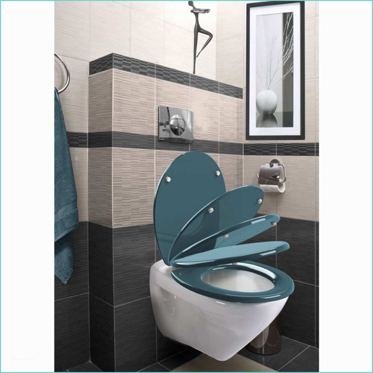 Deco toilette Bleu Canard Allibert Abattant Cilento Bleu Canard Abattant Wc