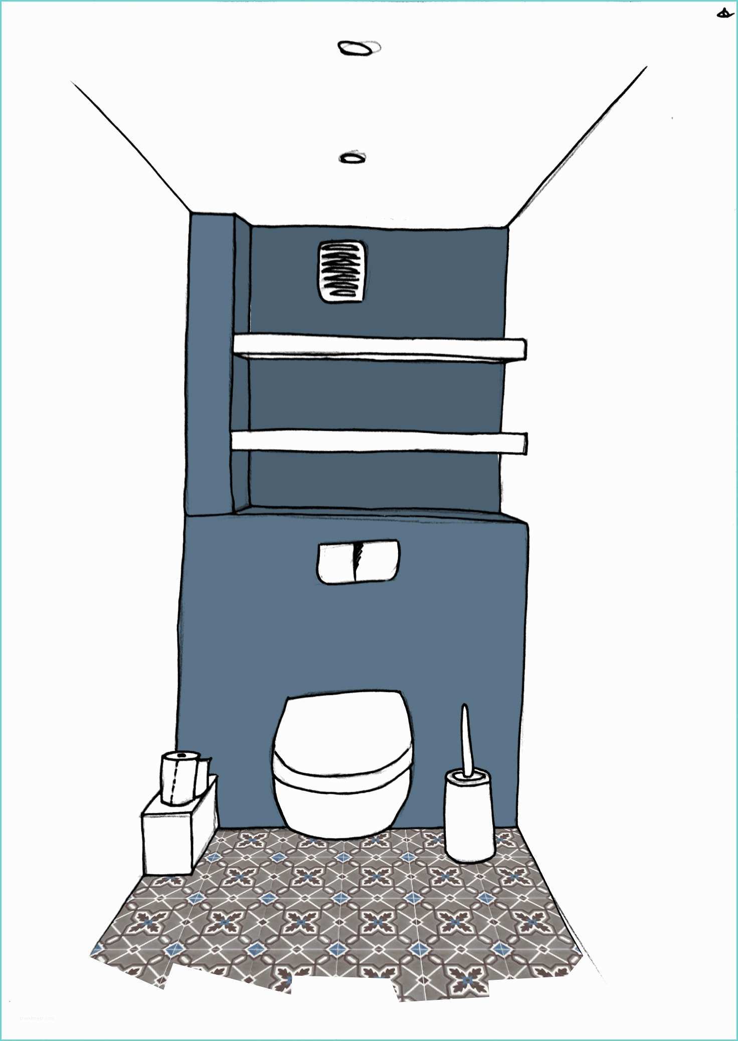 Deco toilette Bleu Canard Déco La Rénovation De Nos Wc Lalouandco
