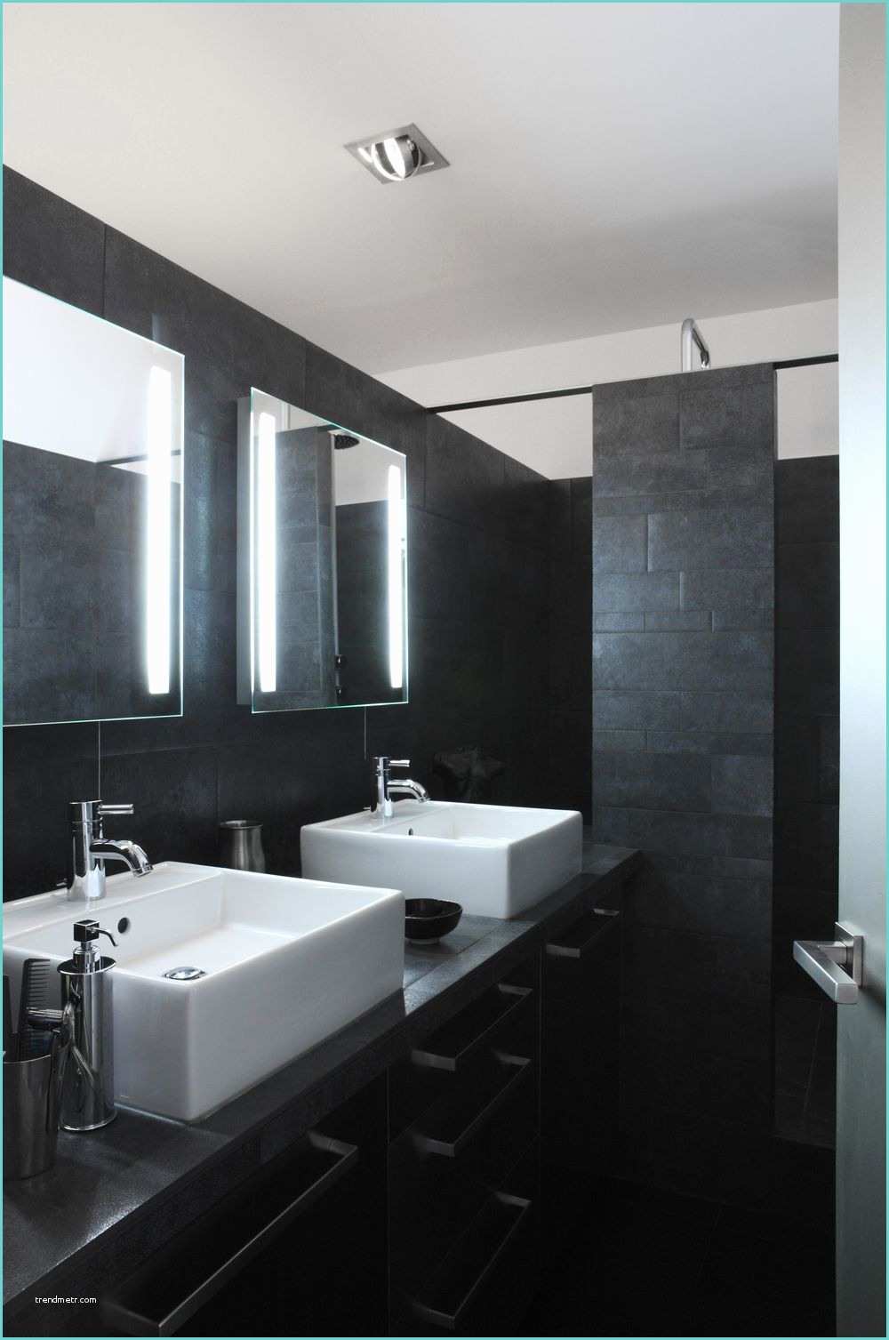 Deco toilette Noir Et Blanc Salle De Bain Noir Blanc Bois