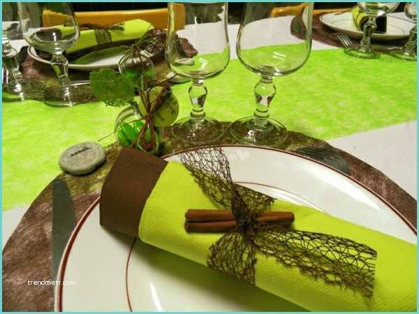 Deco Vert Anis Et Chocolat Decoration De Table Vert Anis Et Marron Chocolat