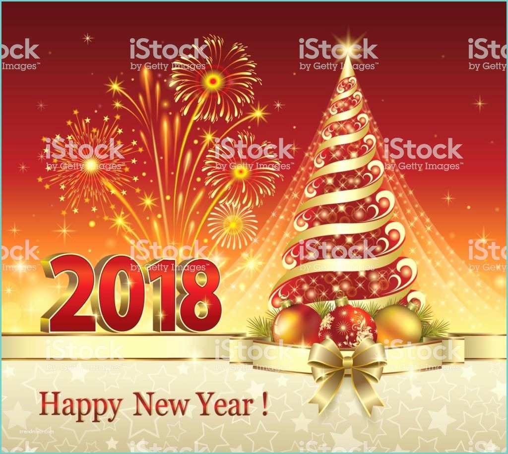 Decoracion Ao Nuevo 2018 Ilustración De Feliz Año Nuevo 2018 Árbol De Navidad Y Más
