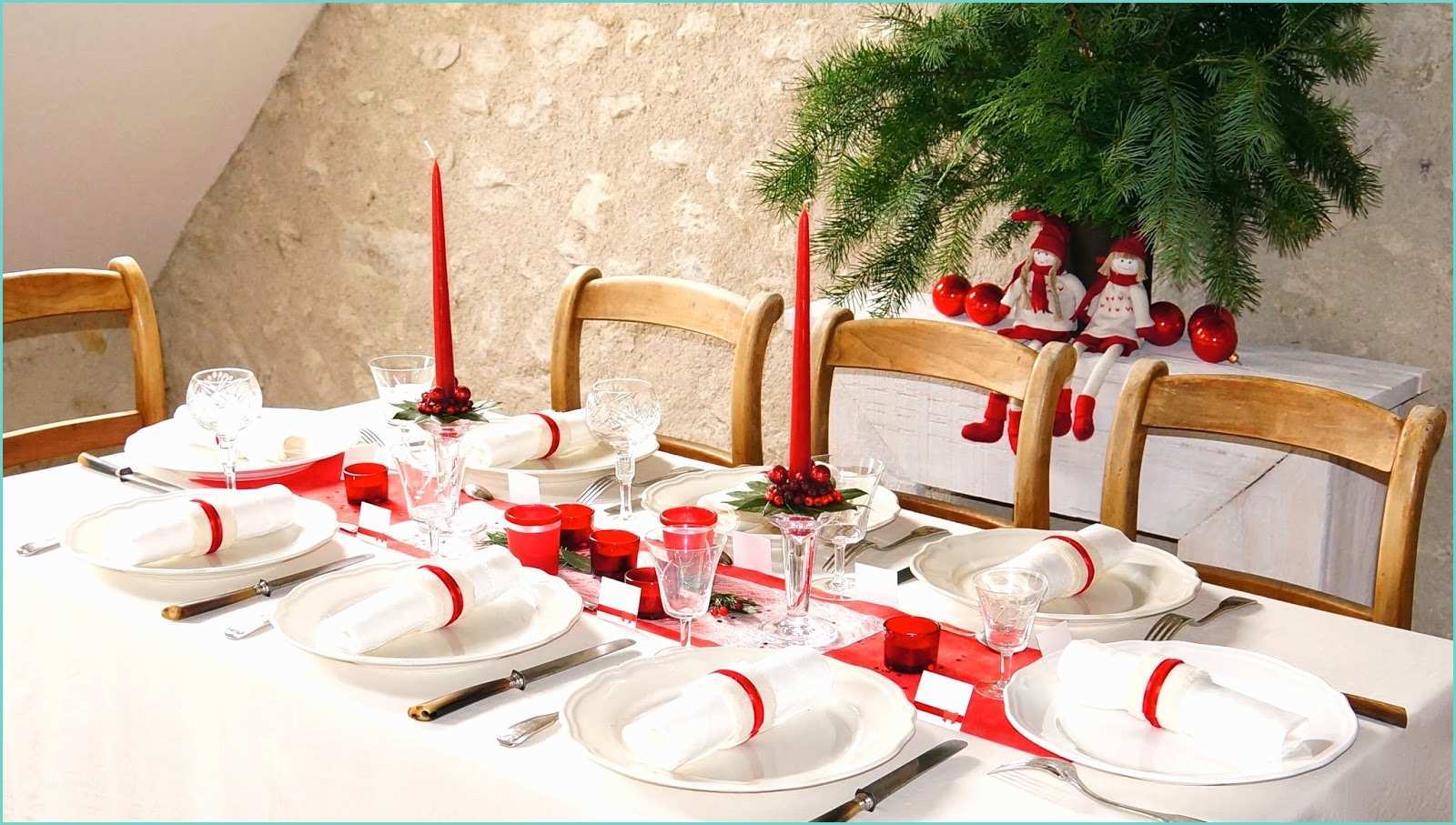Decoration Table Noel Blanc Dcoration De Noel Rouge Et Blanc Avec Lareduc