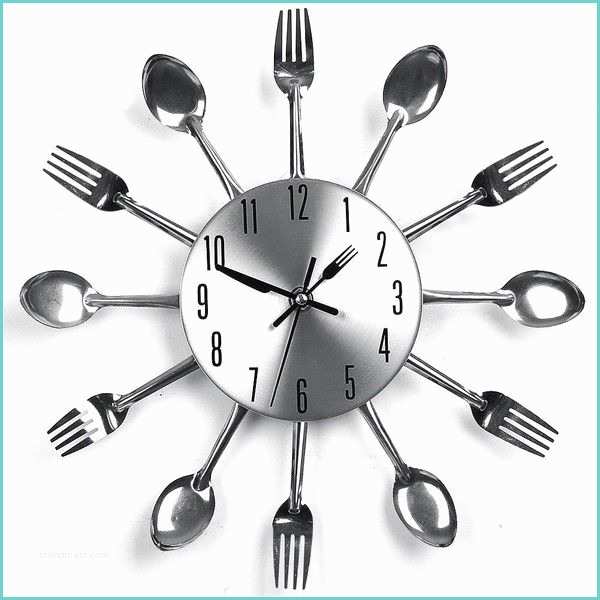 Decorazioni Da Parete In Metallo orologio Da Parete In Metallo Per Cucina Con forchette E