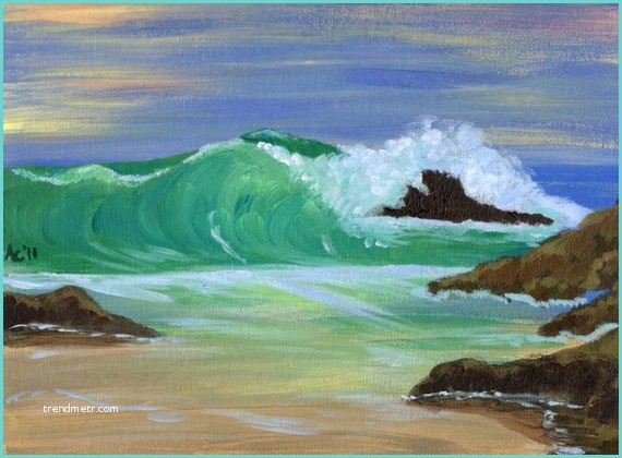 Description Dune Peinture Classic Wave Peinture Acrylique Paysage Marin
