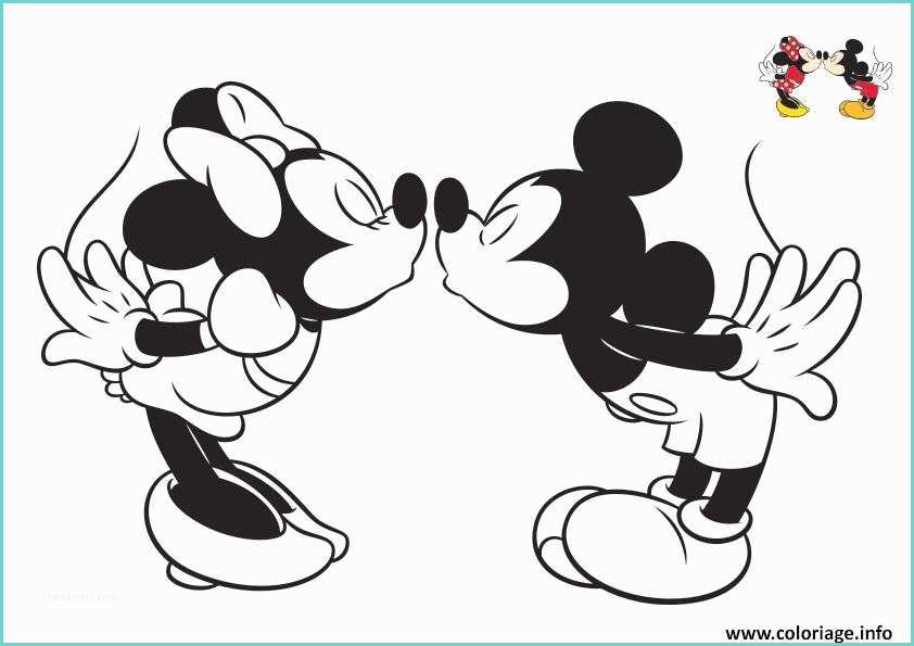 Dessin De Minnie A Imprimer Coloriage Disney Bisou Mickey Et Minnie4 Dessin
