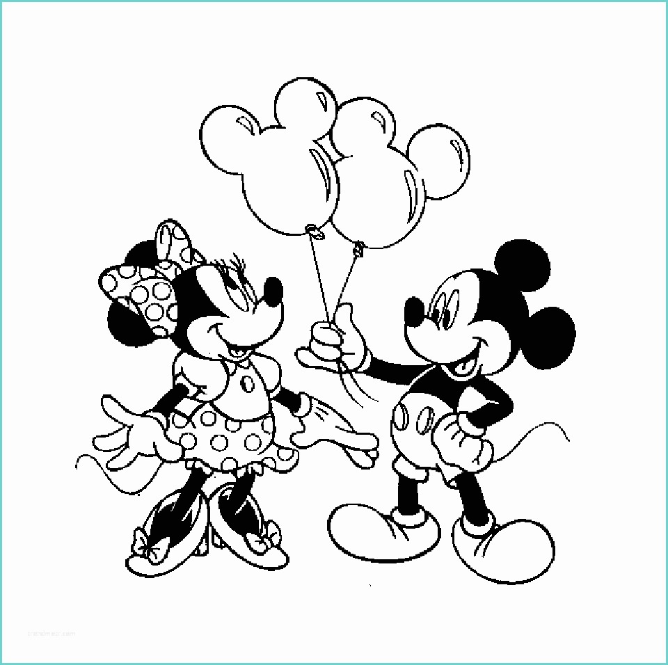 Dessin De Minnie A Imprimer Mickey Minnie 2 Ballons Coloriage Mickey Et Ses Amis