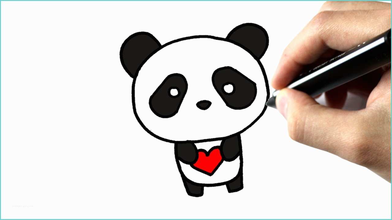 Dessin De Minnie Facile A Faire Ment Dessiner Un Panda Kawaii Avec Un Coeur Facile