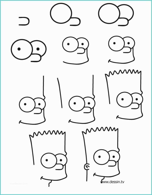 Dessin Facile A Faire Etape Par Etape Apprendre A Dessiner Bart Simpson