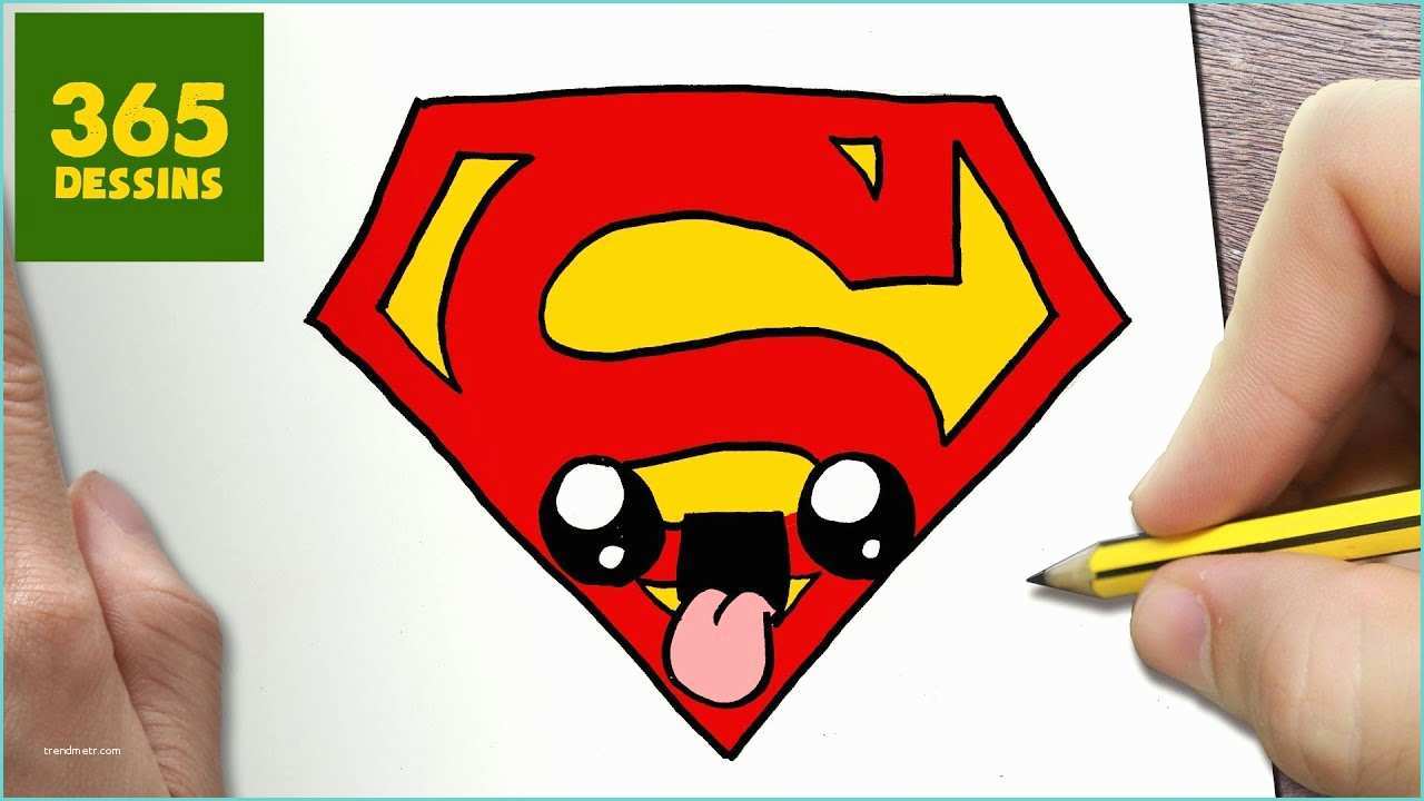 Dessin Facile A Faire Kawaii Ment Dessiner Logo Superman Kawaii Étape Par Étape
