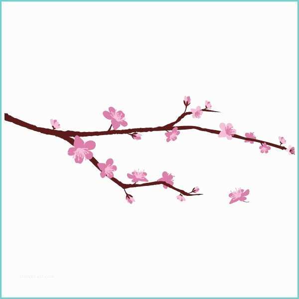 Dessin Fleur De Cerisier Japonais Sticker Branche Cerisier En Fleurs Stickers Arbre