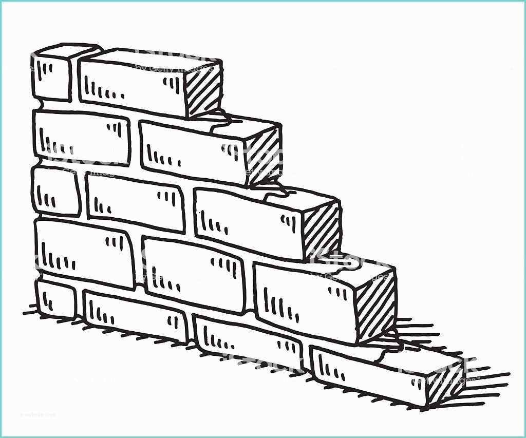 Dessin Mur En Brique Inachevé Mur De Briques Dessin Stock Vecteur Libres De