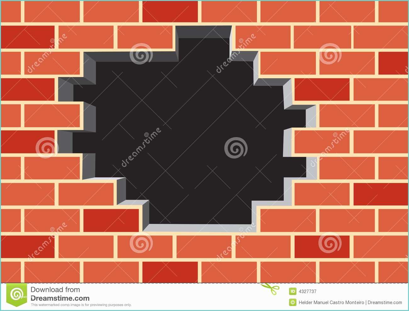 Dessin Mur En Brique Trou Dans Le Mur De Briques Illustration De Vecteur