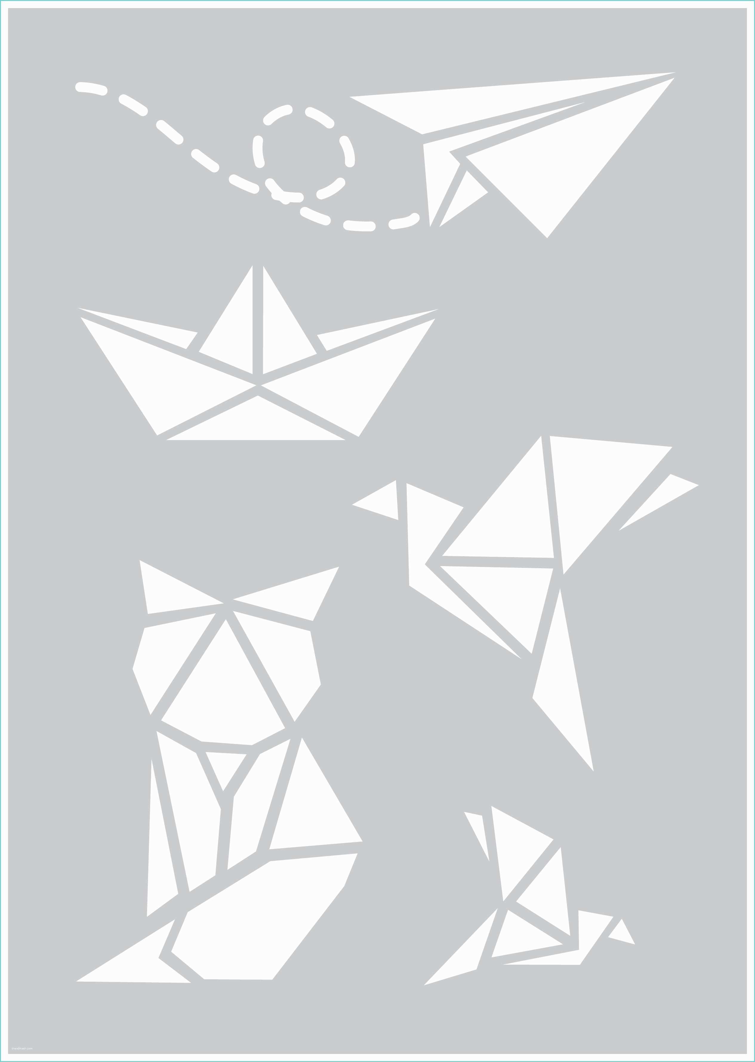 Dessin Pochoir A Imprimer Gratuit Pochoir Adhésif origami Pochoir Répositionnable