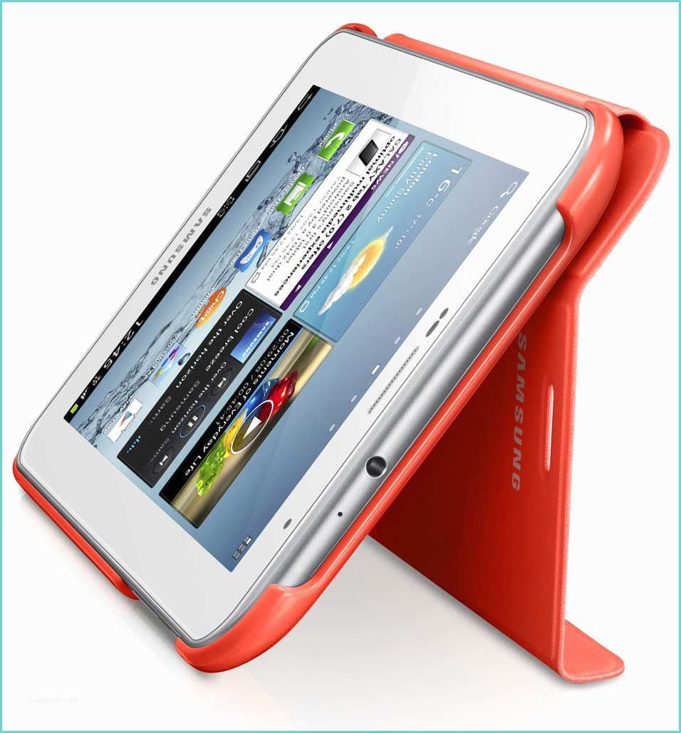 Dimension Tablette 7 Pouces Samsung Etui Rabat orange Pour Galaxy Tab 2 7 Pouces Efc