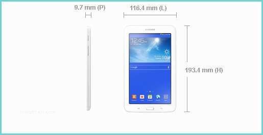 Dimension Tablette 7 Pouces Tablette Galaxy Tab 3 Lite Wi Fi Blanche Sm T110 Samsung