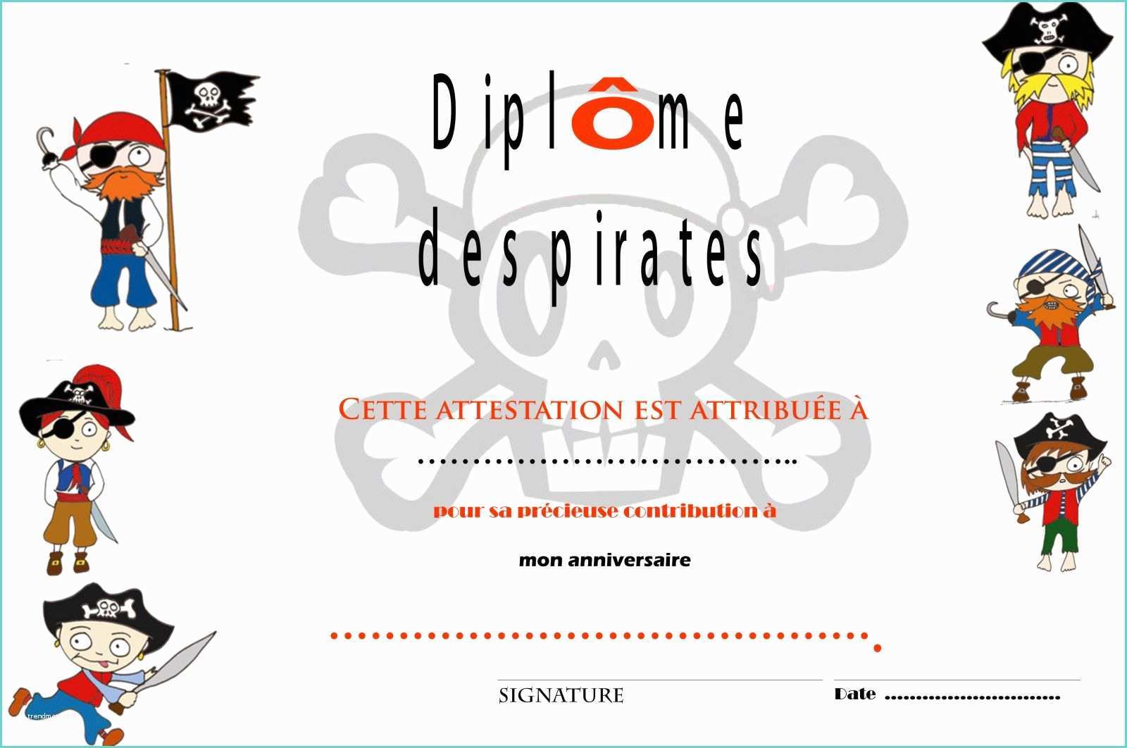 Diplome De Cuisine A Imprimer Diplôme De Pirates à Imprimer Cuisine & Déco by Maria