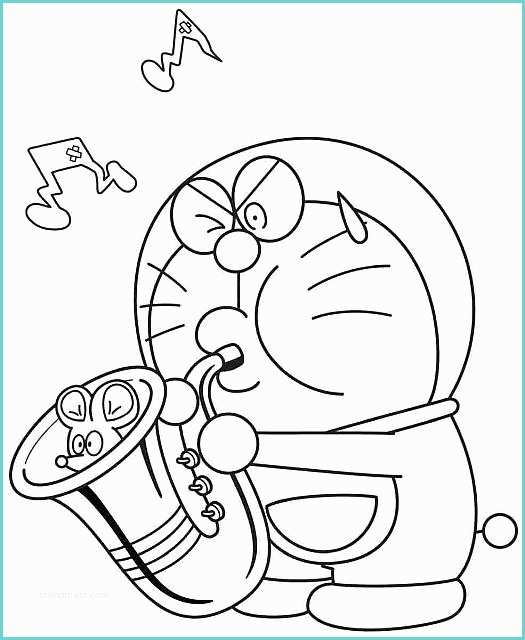 Disegni Di Doraemon Disegni Da Colorare Doraemon Suona La Tromba Per Bambini
