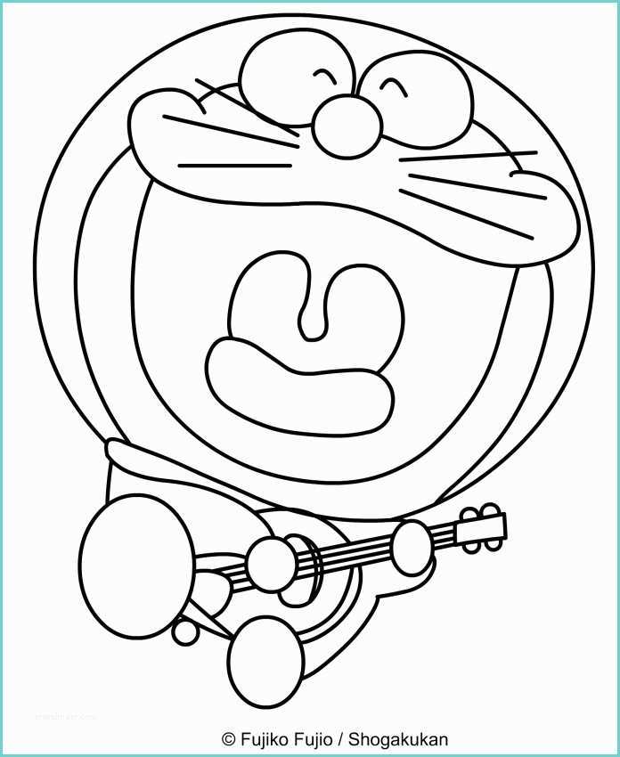 Disegni Di Doraemon Disegno Di Doraemon Che Canta E Suona La Chitarra Da Colorare