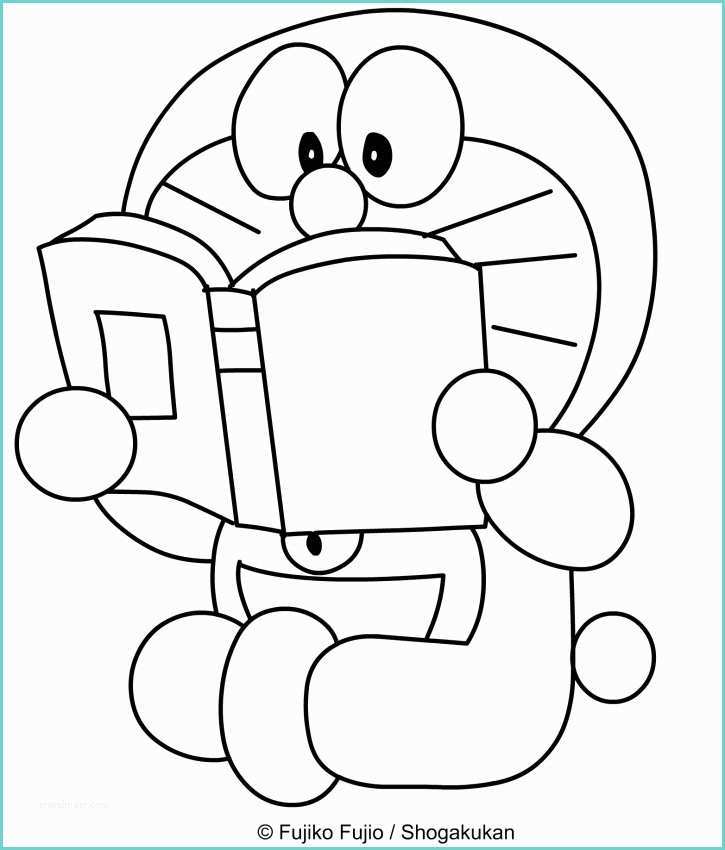 Disegni Di Doraemon Disegno Di Doraemon Che Legge Un Libro Da Colorare
