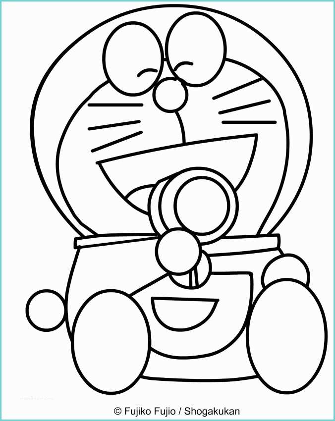 Disegni Di Doraemon Disegno Di Doraemon Che Mangia Un Biscotto Da Colorare