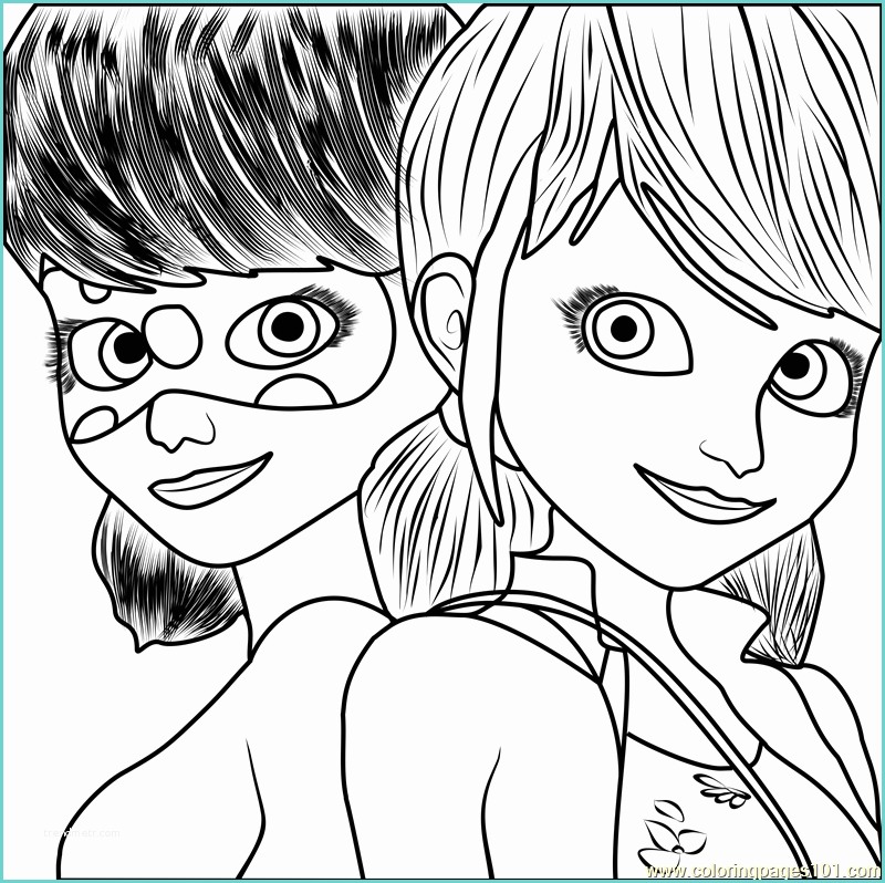 Disegni Di Miraculous Da Colorare Ladybug and Cat Noir Coloring Page Free Miraculous