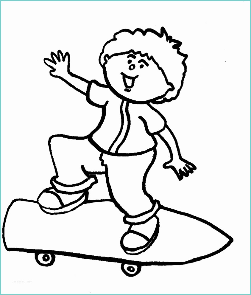 Disegno Aquilone Da Colorare Per Bambini Stampa Disegno Di Bambino Con Skateboard Da Colorare