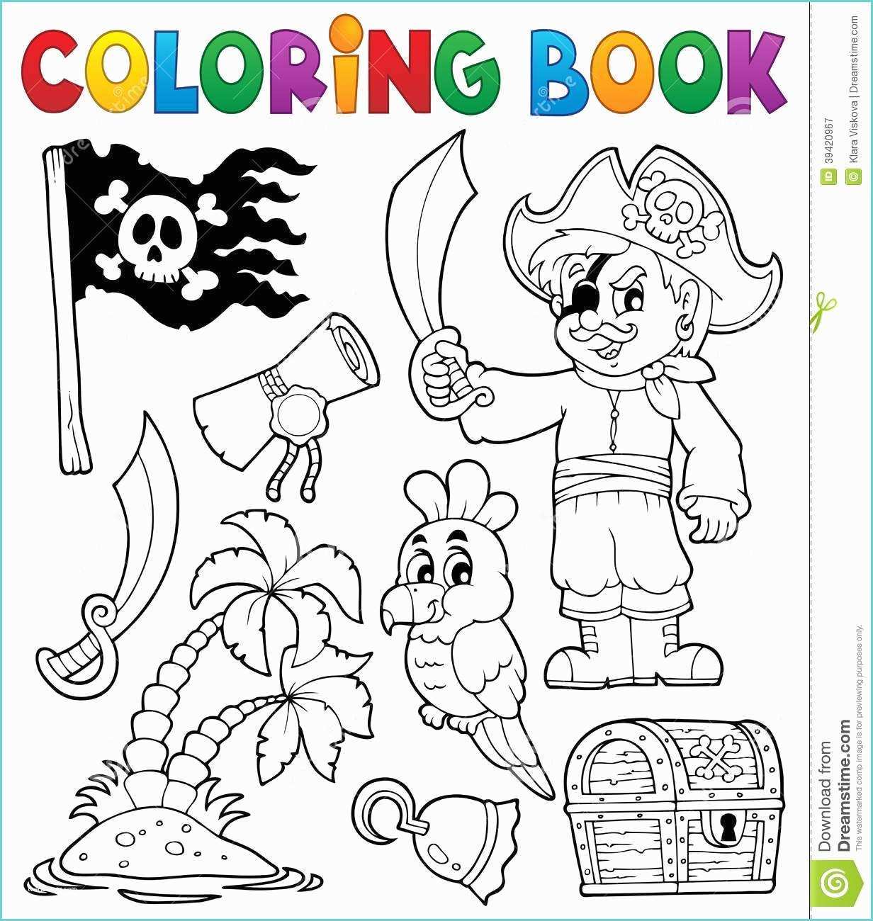 Disegno Di Pappagallo Da Colorare Tematiche 1 Del Pirata Del Libro Da Colorare Illustrazione