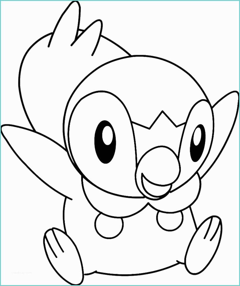 Disegno Uccellino Bambini Il Pokemon Piplup Felice Disegno Da Colorare Gratis