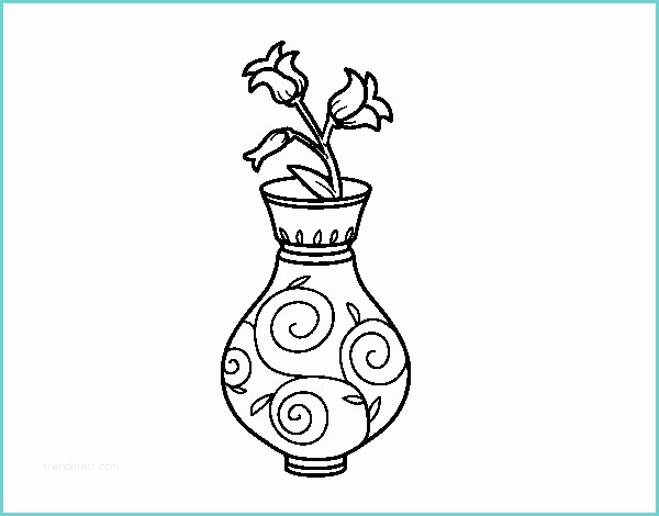 Disegno Vaso Fiori Disegno Di Fiore Di Convolvoli In Un Vaso Da Colorare