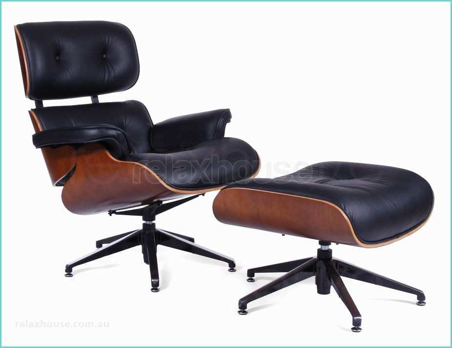 Eames Chair Replica Eames Lounge Chair & Ottoman Black Leather Replica