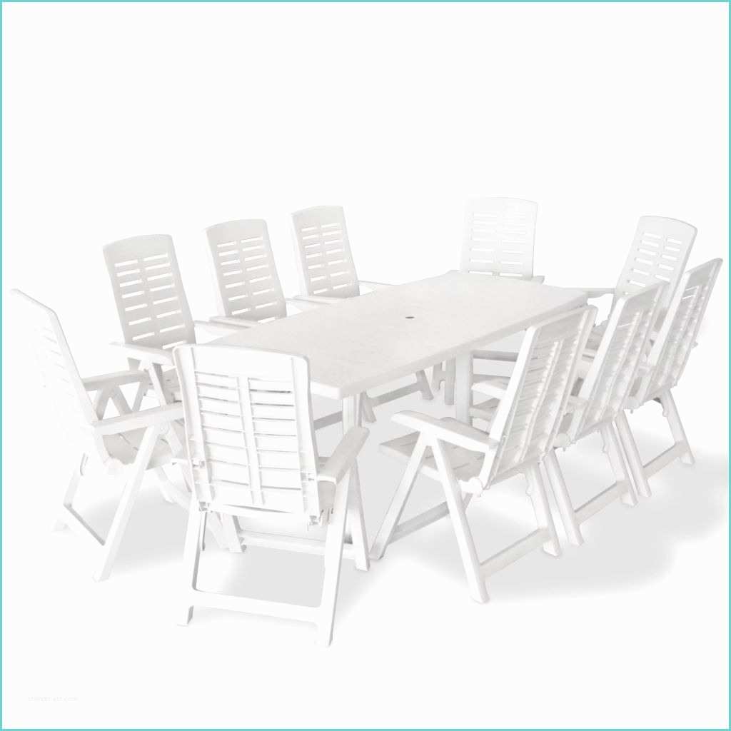 Ensemble Table Et Chaise De Jardin Plastique Ensemble De Table Et Chaises 10 Personnes Plastique Blanc