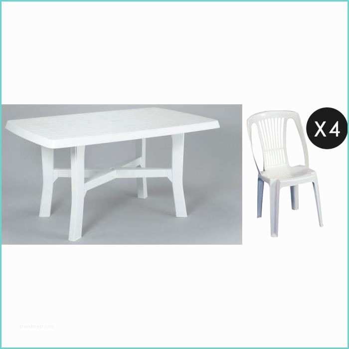 Ensemble Table Et Chaise De Jardin Plastique Ensemble Table 4 Chaises Plastique Blanc Achat Vente